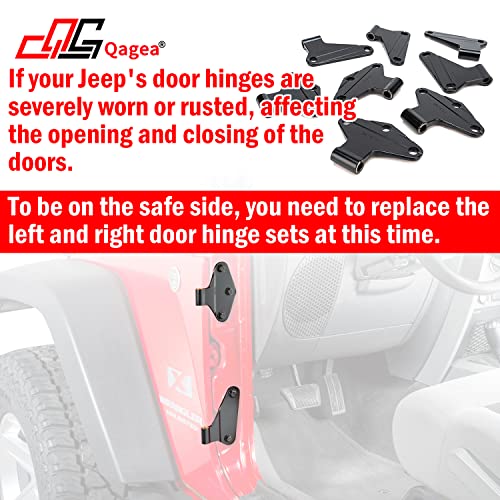 Door Hinge Kit 8Pcs Fit for 2007-2018 Jeep Wrangler JK Black Steel