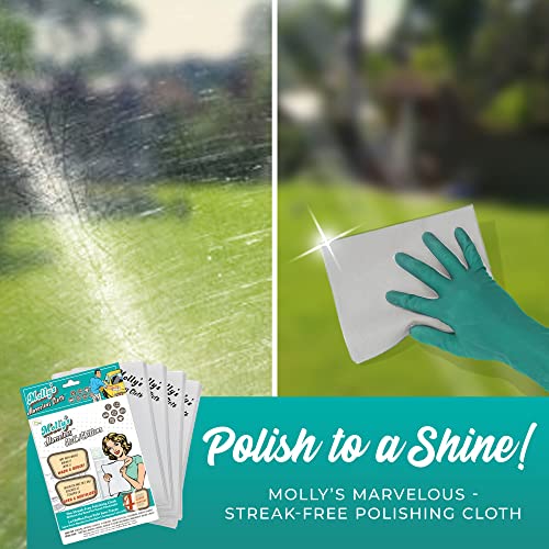 Home Spirit Molly's Marvelous Cloth, Streak-Free, Lint-Free Microfiber Cleaning Cloth, Polishing Cloth for Glass, Stainless Steel, Use for Kitchen, Bath, Cars, Detailing, Reusable (2pk, White)