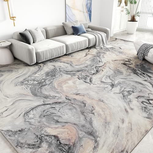 2x6 Runner Rug for Hallways Kitchen Modern Abstract Washable Runner Rug Blue Soft Non Slip Marble Carpet Runner for Laundry Entryway Bedroom Bathroom