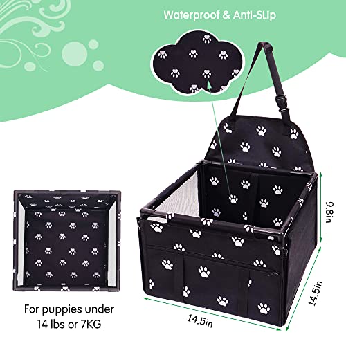 SWIHELP Dog Car Seat Puppy Portable Pet Booster Car Seat with Clip-On Safety Leash and PVC Support Pipe, Anti-Collapse,Perfect for Small Pets