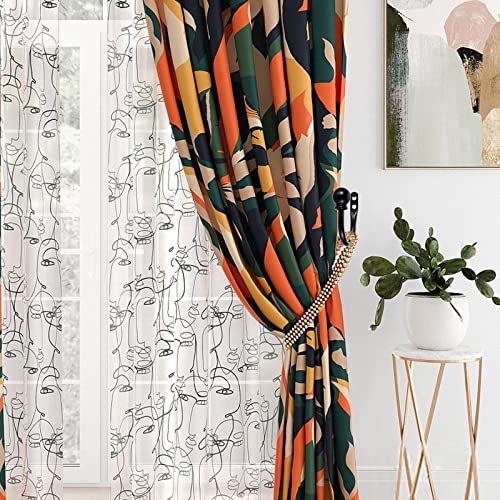 Sumnacon Set of 2 Metal Decorative Curtain Holdbacks, Wall Mounted Window Drapery Tiebacks for Bedroom, Livingroom, Office Come with Screws, Black