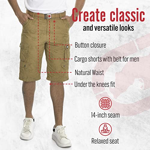 Ecko Cargo Shorts for Men – Twill Camo Mens Cargo Shorts with Belt Big and Tall
