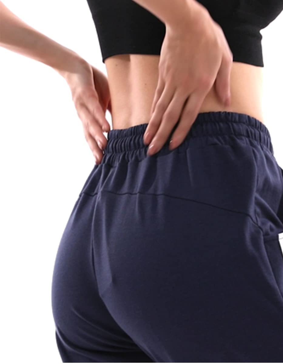 KaiDi Women's Sweatpants Capri Pants Comfy Loose Athletic Running Workout Pants Lounge Joggers Pants with Pockets (Black,L)