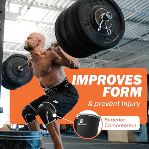 Knee Sleeves Weightlifting Women & Men - 7mm Thick Lifting Knee Sleeves Provides Knee Support for Men & Women crossfit knee sleeves - Knee Sleeves for Squats (Black, Small)