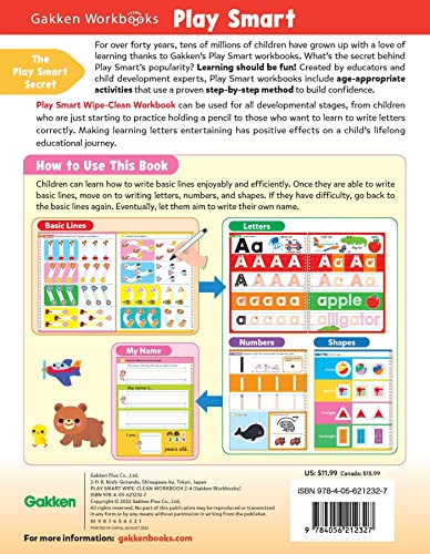 Play Smart Wipe-Clean Workbook: Ages 2-4: Tracing, Letters, Numbers, Shapes