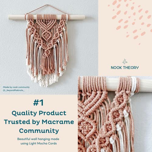 Nook Theory Cotton 4mm Macrame Cord 109 Yards - 3mm 5mm Soft Macrame Rope Perfect for Knots - Supplies for Wall Hangers & Boho Decorations - Cotton String (Forest Green 4mm)