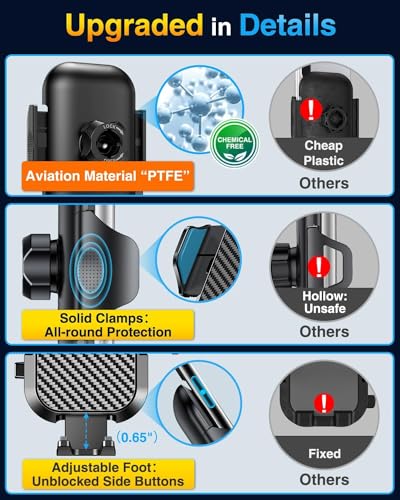 VANMASS 【2024 Newest & Strongest Military-Grade Cert Car Phone Holder Mount【Over 60LBS Suction】 Dashboard Windshield Cell Automobile Cradles Truck Hook Vent for iPhone 15 Pro Max 14 13 12 Samsung, Black