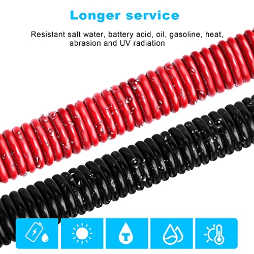 10 Gauge Marine Wire Tinned Copper Boat Cable, Standard USA OFC Oxygen Free Copper Wire for Automotive Boat Speakers Solar Outdoors (10 Gauge 30FT Red+30FT Black)