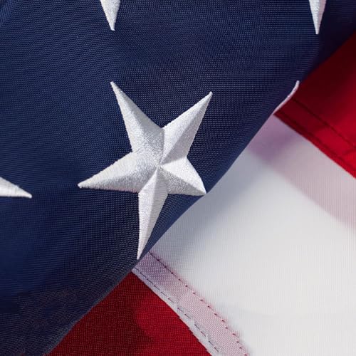 American Flags for Outside 3x5,Heavy Duty American Flag with Embroidered Stars, Outdoor US Flags All Weather Sewn Stripes/Brass Grommets USA Flag (Outdoor flag 3x5 ft)