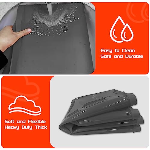 Upgraded Silicone Griddle Mat Cover for Blackstone 22 Inch, Polished Bottom Surface, Heavy Duty Food Grade Silicone Protective Grill Cover, All Season Blackstone Griddle Accessories (Gray)