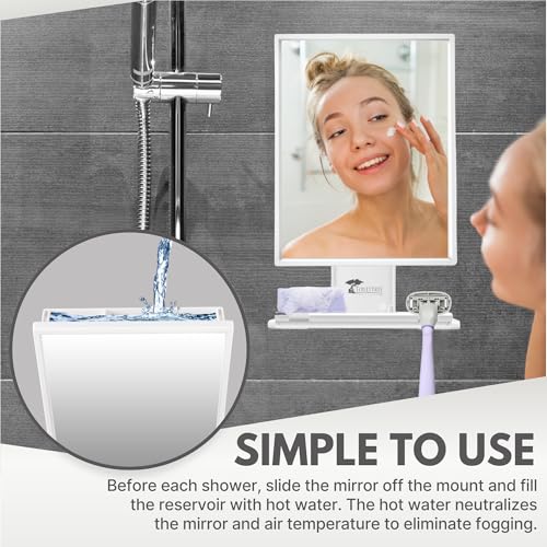 ToiletTree Products Travel Shaving Mirror for Shower Fogless with Squeegee and Travel Bag