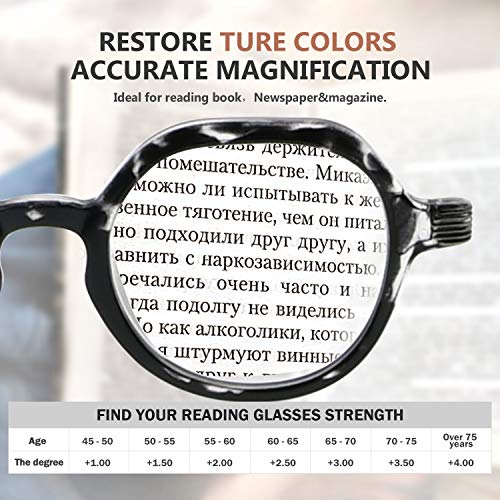 Eyekepper 4 Packing Retro Design Glasses for Women Reading - Vintage Reading Eyeglasses Small Lens Readers Men +4.00
