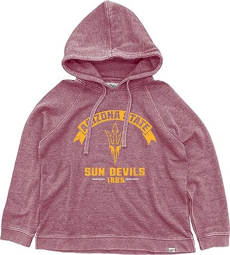 Blue 84 Women's Standard NCAA Officially Licensed Hooded Sweatshirt Burnout Vintage Scholar, Team Color