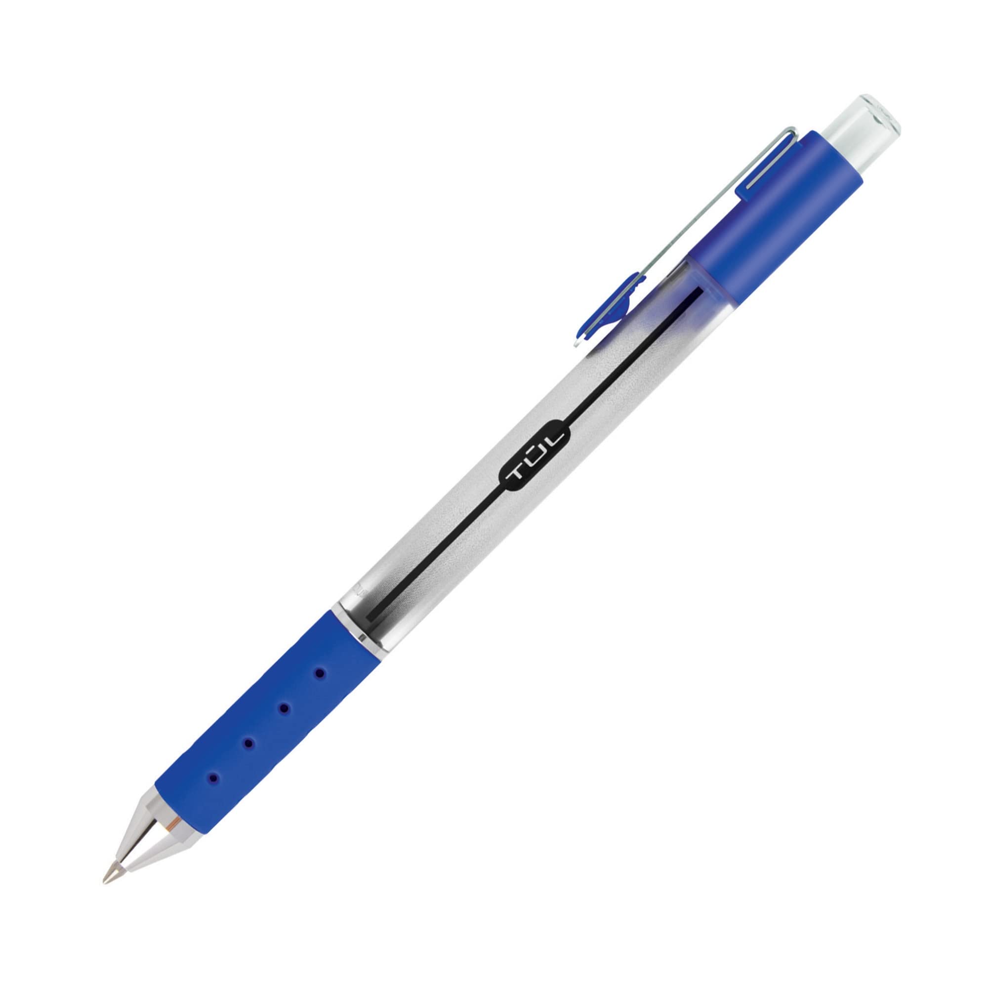 TUL Retractable Gel Pens, Needle Point, 0.5 mm, Gray Barrel, Assorted Bright Ink Colors, Pack Of 8