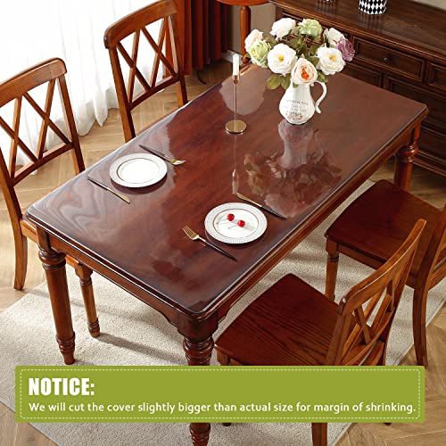 OstepDecor Clear Table Cover 2mm Thick, 36 x 84 Inch Table Protector for Dining Room Table, Clear Table Cloth Protector, Plastic Table Pad, Clear Vinyl Tablecloth Protector for Kitchen Wood Table