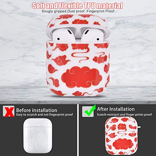 OLEBAND Airpod Case Cover with Keychain and Cute Skin,Hard and Shockproof Ipods Case Cover for Women and Girls,Accessory Sets Air pod 2 and 1(Cow)