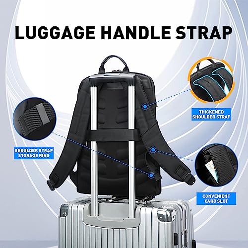 BOPai 15 inch Super Slim Laptop Backpack Men Anti Theft Waterproof Backpack Light Smart Business Computer Backpack Casual Daypack Black