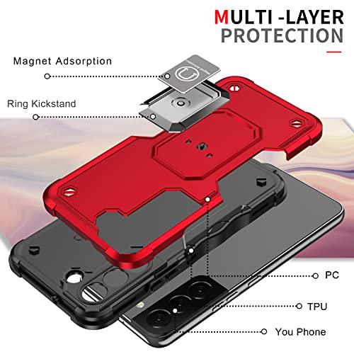 TORRTOWAY Case for Samsung Galaxy S23 Plus Case Galaxy S23+ Case Kickstand Holder Built-in Magnetic Car Mount Shockproof Camera Protective Case for Samsung Galaxy S23 Plus 5G Phone Case (Black)
