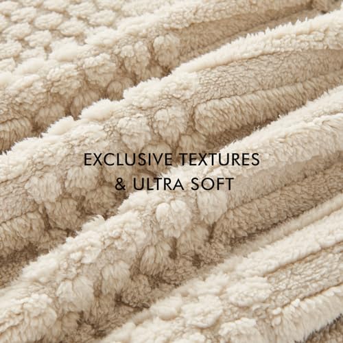 lifein Fall Throw Blanket for Couch-Soft Boho Bed Throw Blanket,Beige Fleece Cozy Blanket for Autumn,Cute Tan Fluffy Lightweight Blankets&Throws for Sofa,Chair,Home Decor,Woman,Man(50x60,Khaki)