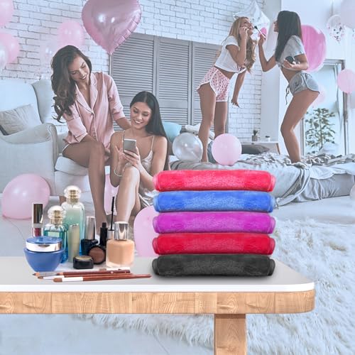 Nugilla Makeup Remover Cloths, 8 Packs Makeup Remover Towels Reusable Face Wash Cloth, Soft Makeup Remover Microfiber Face Cloth for Women