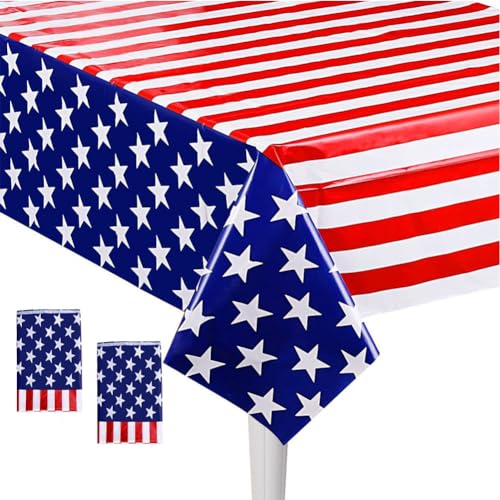 RCFFDL Christmas Tablecloth, 2 Pack Plastic Xmas Party Table Covers for Rectangle Table, Xmas Tree and Gingerbread Man Design Disposable Table Covers for Christmas Party Holiday Decoration