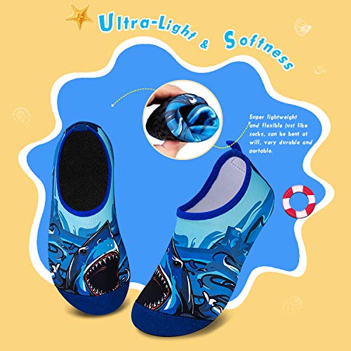 WateLves Kids Water Shoes Girls Boys Toddler Indoor House Slippers Barefoot Non-Slip First Walking Home Socks Shoes (Woven/Black, 34/35)
