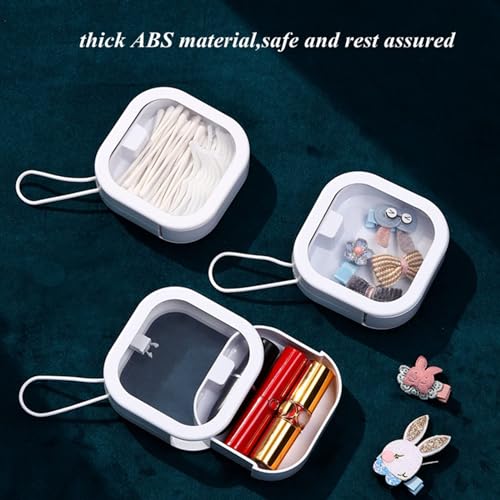 REVAXUP 2pcs Hair Tie Organizer Boxes,Small Portable Holder Can Be Stackable Or Hung On The Wall,Best for Ties Storage or Small Items on Desktop, Pink&White