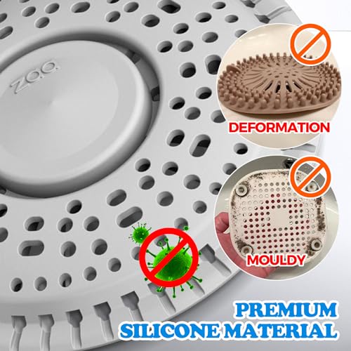 zaa Shower Drain Hair Catcher, 2 Pack Premium Silicone Drain Protector & Shower Drain Cover for Flat/Regular Drains of Shower Room, Bathroom, Sink, Black