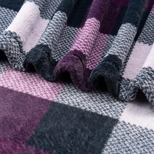 Berkshire Blanket Primalush™ Buffalo Plaid Plush Throw Blanket, Soft Fuzzy Lightweight Warm Fleece Throw for Couch, All Season Use(Double Buffalo Plaid, 50in x 70in)