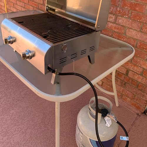 SHINESTAR 2 Feet Universal Gas Grill Regulator and Hose, Replacement for Weber, Charbroil, Nexgrill Grill, Propane Patio Heater and Fire Pit