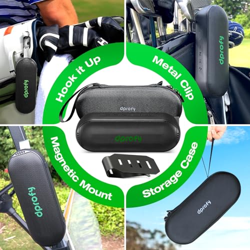 Dprofy New Play 2 Rounds of Golf, Magnetic Bluetooth Golf Speaker Golf Cart Speaker, Stereo Sound Portable Pro Wireless Waterproof Speaker with Rich Bass, Golf Accessories Golf Gifts (with Light)
