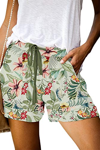 ONLYSHE Womens Summer Shorts Camo Print Casual Drawstring Lounge Short Shorts M