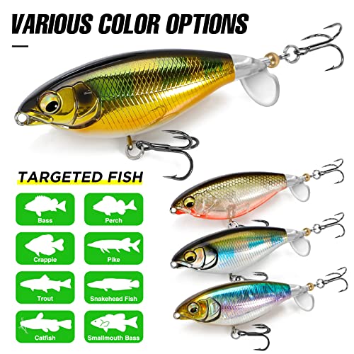 Fishing Lure Set Bass with Topwater Floating Rotating Tail Artificial Hard Bait Fishing Lures with Box/Swimbaits Slow Sinking Hard Lure Fishing Tackle Kits Lifelike…