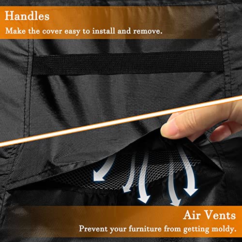 STARTWO Patio Furniture Covers Waterproof, Anti-UV Tear-Resistant Heavy Duty 7-12 Seats Outdoor Furniture Cover for Sectional Sofa, Patio Table Cover, 108" Lx82 Wx28 H, Black