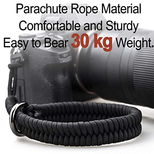 AQAREA Camera Wrist Strap for DSLR Mirrorless Camera, Quick Release Camera Hand Strap with Safer Connector(Black)