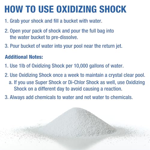 Doheny's Chlorine-Free Oxidizing Shock | Fast-Dissolving, Non-Chlorine Pool Shock | Removes Chloramines & Boosts Free Chlorine | Safe to Swim 15 Minutes After Application | 6 x 1lb Bags (6lb Total)