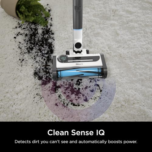 Shark IZ562H Pro Cordless Vacuum with Clean Sense IQ and Odor Neutralizer, PowerFins Plus Brushroll, Includes Duster Crevice Pet Multi Tool, Up To 40 Minute Runtime, Light Blue, Without MultiFLEX