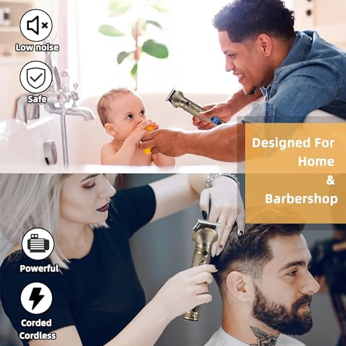 REHOYO Beard Trimmer for Men, Electric Razor Shavers for Men w/Case, Cordless Hair Clipper T-Blade Trimmer, Mens Grooming Kit for Nose Ear Body Face Mustache -180 Mins Shaving, Father Gifts for Him