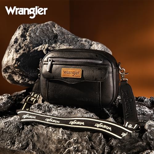 Wrangler Crossbody Purses for Women Trendy Camera Snapshot Bag Shoulder Bag with Wide Strap WG74-8194CF