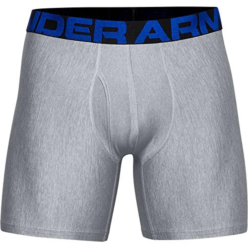 Under Armour mens Tech 6-inch Boxerjock 2-Pack , Academy Blue (408)/Mod Gray Light Heather , X-Large