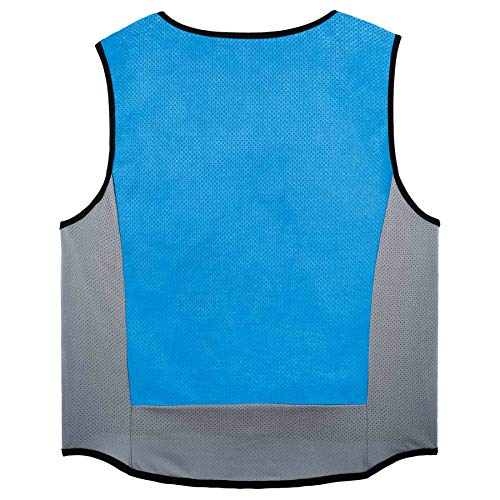 Ergodyne Chill-Its 6667 Cooling Vest, Evaporative PVA Material for Fast Cooling Relief,Blue, Medium