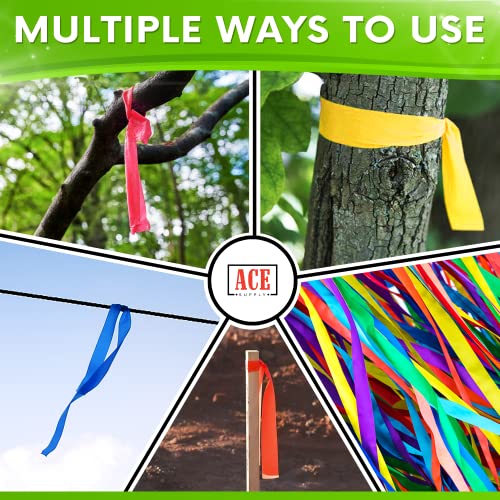 ACE Supply Orange Flagging Tape Survey Tape - Non-Adhesive Surveyors Tape - 2 Pack - 1.5" Width, 150' Length, 2 Mil - Marker Tape Flagging Ribbon