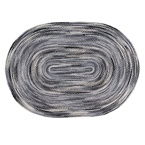 Better Trends Ombre Braided Area Rug, 20" x 30" Oval, Reversible and Durable, 100% Soft Cotton Chenille, Ideal for Kitchen, Living Room, Ergonomic Comfort Standing Braided Mat - Beige