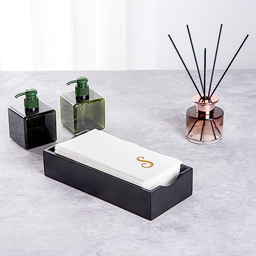 Luxenap 15.8 X 7.9 Inch Linen-Feel Guest Towels, 2000 Lettered Hand Towels - Gold Letter 'G', Cursive Font, White Paper Dinner Napkins, airlaid, For Restrooms And Tables - Restaurantware