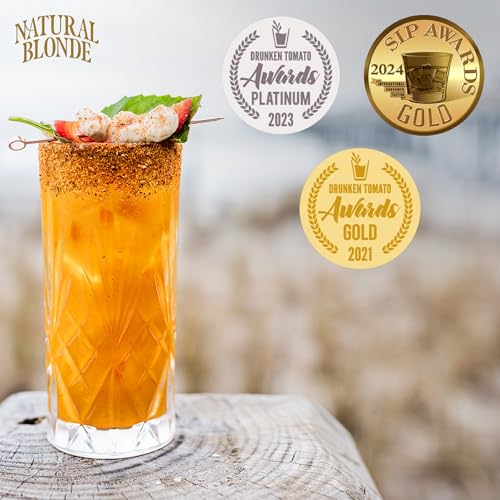 Natural Blonde Spicy Golden Bloody Mary Mix - All-Natural Cocktail Mixer with Hand-Picked Golden Tomatoes - Low Sodium, Low Calorie, Gluten Free - 50 Fl Oz (2 Pack)