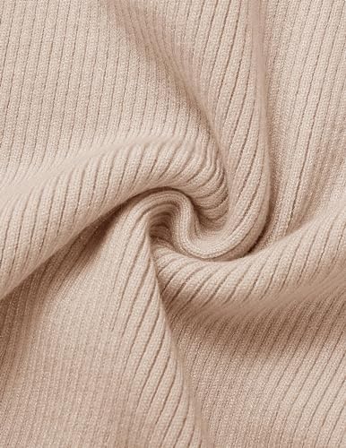 ZESICA Women's 2024 Ribbed Knit Dress Long Sleeve Mock Neck Slim Fit Side Slit Fall Elegant Sweater Dresses,Grey,X-Large