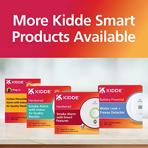 Kidde Smart Smoke Detector & Indoor Air, Quality Monitor, WiFi, Alexa Compatible Device, Hardwired w/Battery Backup, Voice & App Alerts, 2 Pack