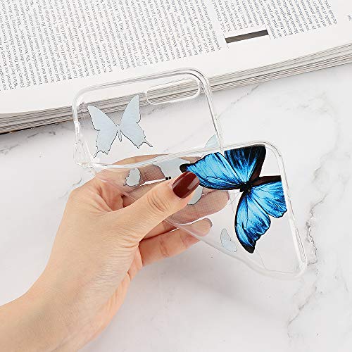 LCHULLE Girly Case for iPhone Xs Max Case Cute Iridescent Butterfly Design Laser Bling Glitter Stars for Girls Women Soft TPU Bumper Drop Protection Case Cover for iPhone Xs Max, Pink
