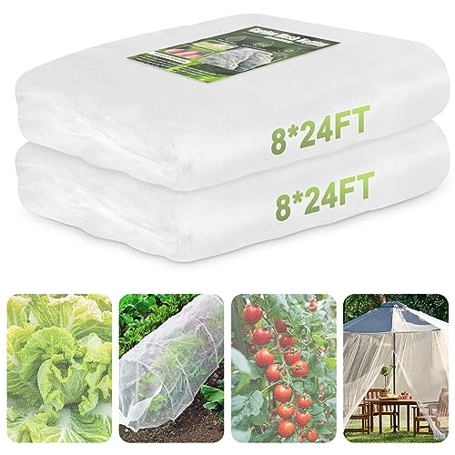 Garden Netting, 2 Pack 5x10Ft Ultra Fine Mesh Netting Pest Barrier Protection Bird Mosquito Net Plants Cover for Vegetables Fruits Flowers Crops Greenhouse Row Cover Raised Bed Patio Mesh Netting
