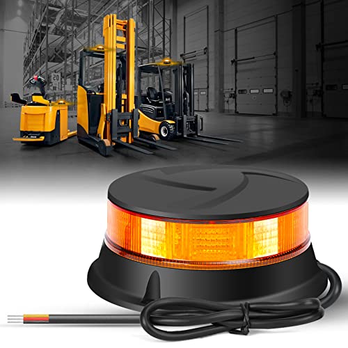 DAYSEN LED Amber Beacon Light, 4.2"Flashing Emergency Strobe Lights, Magnetic Mount 360 °Rotating Rooftop Safety Warning Light for Trucks Tractors Golf Carts UTV & ATV Cars(Magnetic)